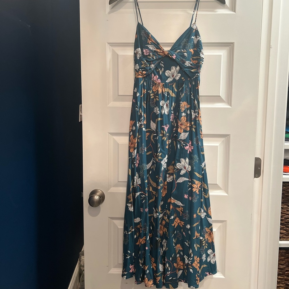 Floral Teal Maxi Dress